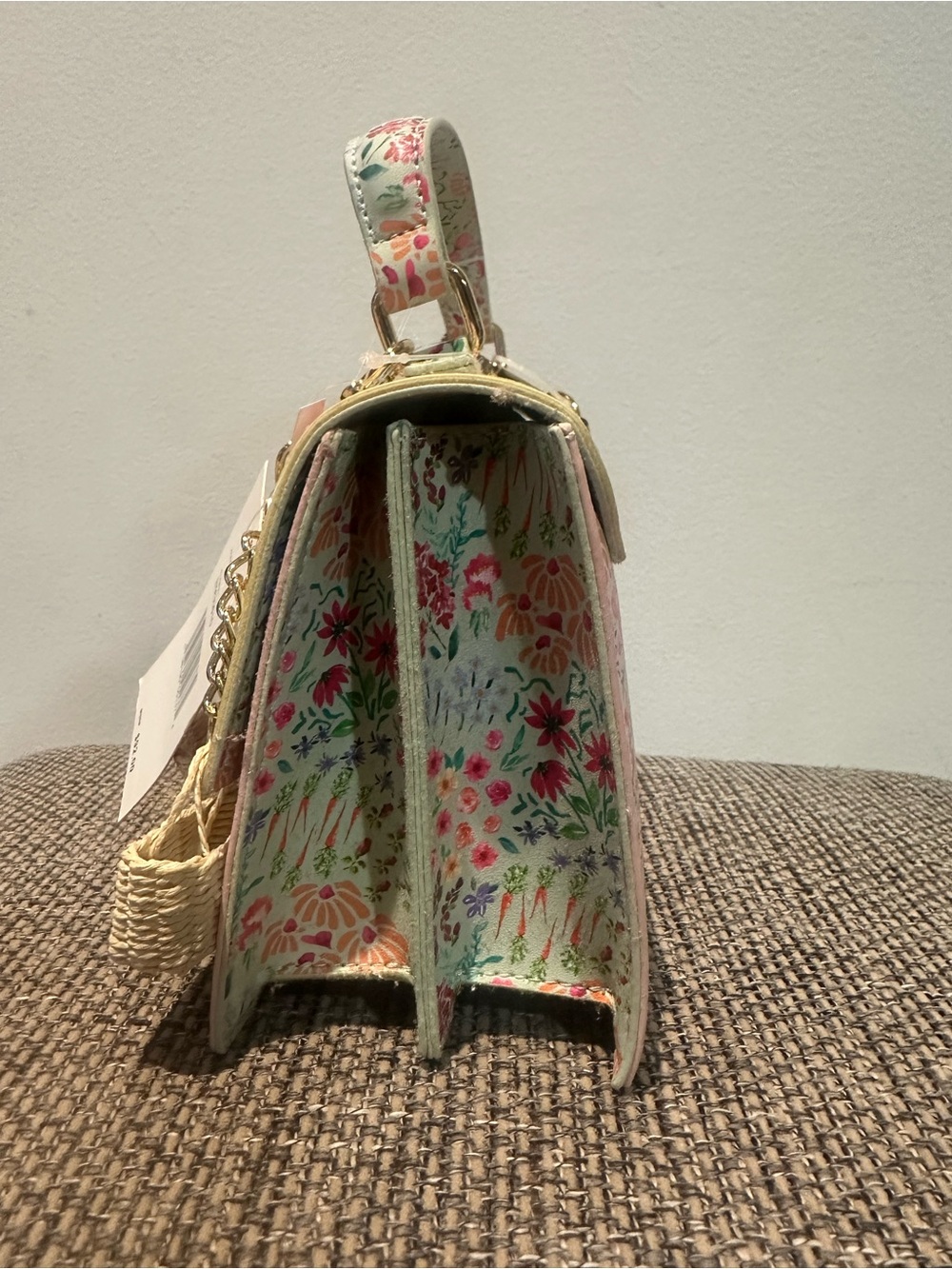 NWT Betsey Johnson Floral Garden Top-Handle Crossbody Bag | Basket Charms - Picture 7 of 12
